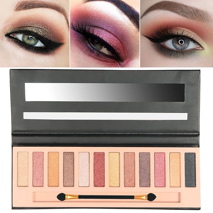 2 Pcs 12 Colors Eye Shadow Palette,Nude Matte