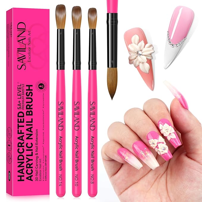 SAVILAND Acrylic Nail Brushes Set: