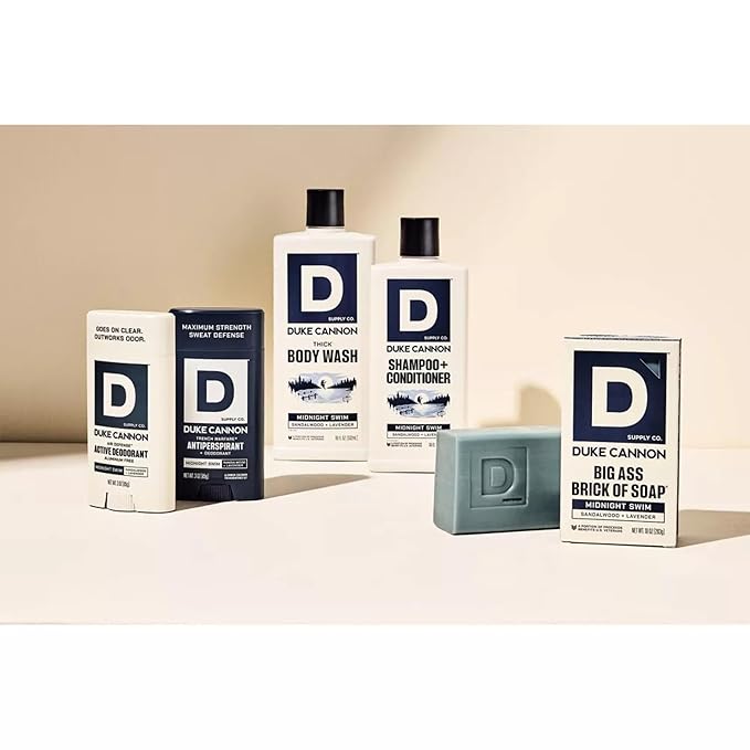 Duke Cannon Supply Co. Anti-Perspirant Deodorant for Men 3 oz. Midnight Swim, 2 Pack - Unique Masculine Scent, Odor Control & Soothe Skin