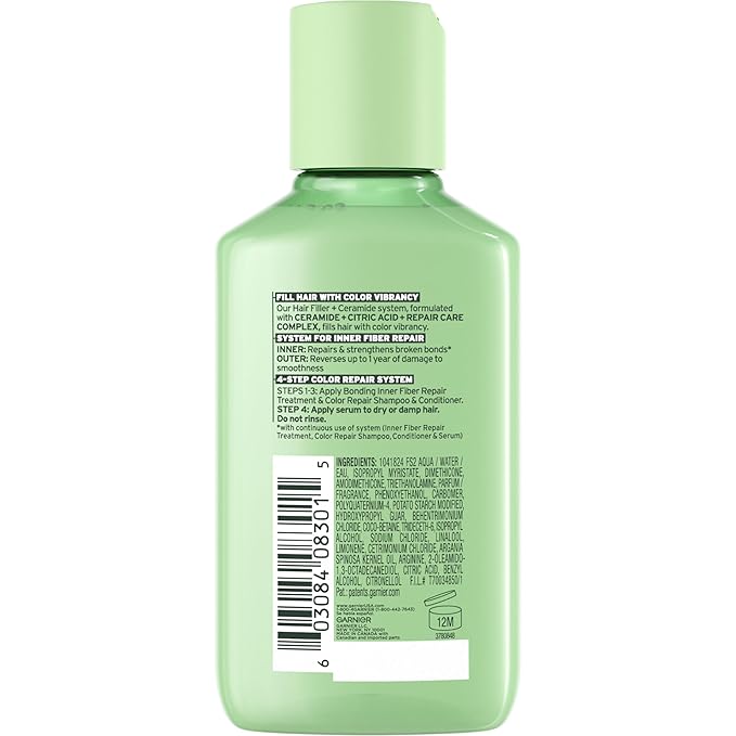 Garnier Fructis Hair Filler Color Repair Serum for Colored, Bleached Hair - Ceramide Treatment, 3.8 Fl Oz