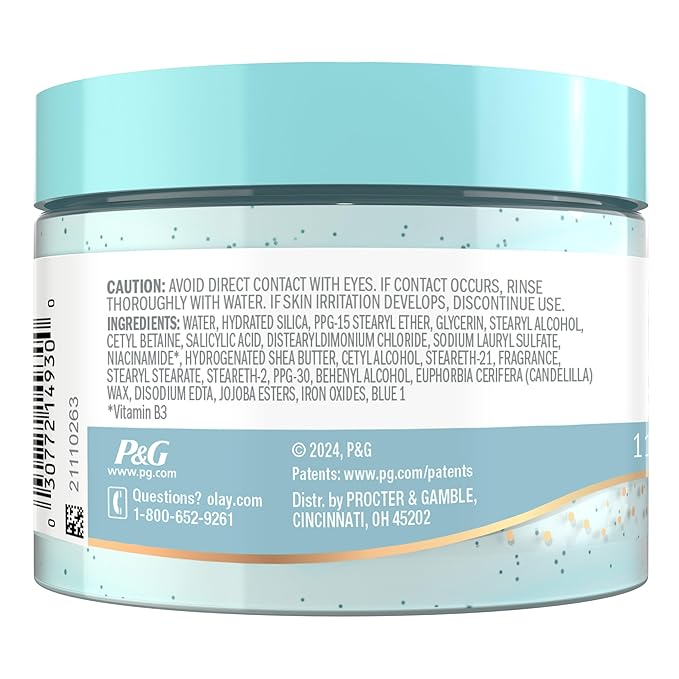 Olay Body Indulgent Mineral Scrub, Skin Exfoliating & Massaging Pearls, Nourishing Soft & Gentle Formula, Renewing BHA, Vitamin B3 Complex, Luxurious Fragrances, Coconut & Guava Scent, 11 oz