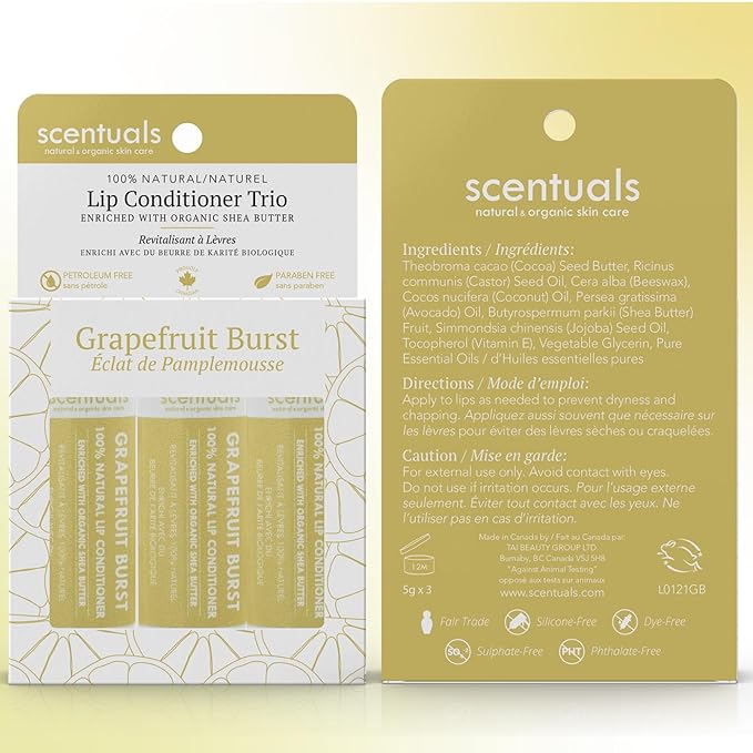 Lip Balm Set of 3, Made Natural