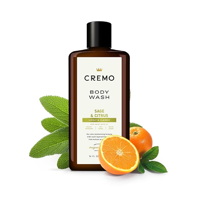 Cremo Body Wash Men, A Revitalizing Combination of Bright Mandarin, Dry Herbs and White Cedar, 16 Fl Oz
