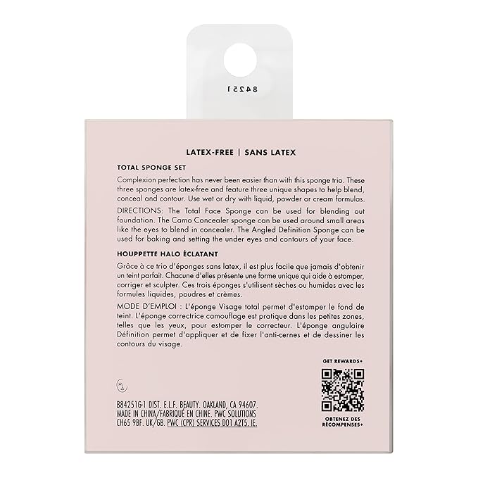 e.l.f. Total Sponge Set, Multi-use Makeup Sponge Set For Flawless Blending, Great For Powder Or Liquid Concealer & Foundation, Vegan & Cruelty-Free