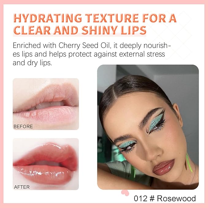 Hydrating Lip Glow Oil, Plumping Watery