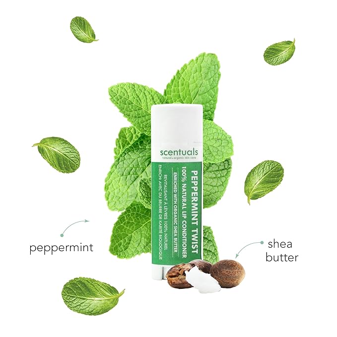 Lip Balm Peppermint Set of 3, Natural