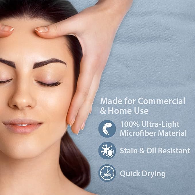 ForPro Professional Collection Premium Microfiber 3-Piece Massage Sheet Set, Wisteria, Ultra-Light, Stain, and Wrinkle-Resistant Includes Flat, Fitted Sheet and Massage Face Rest Cover