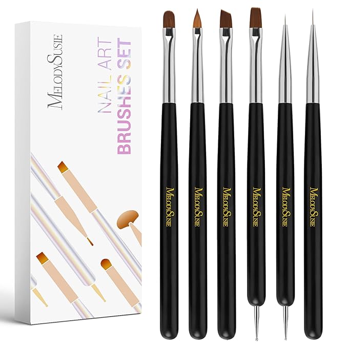 MelodySusie Nail Art Brushes Set,6pcs