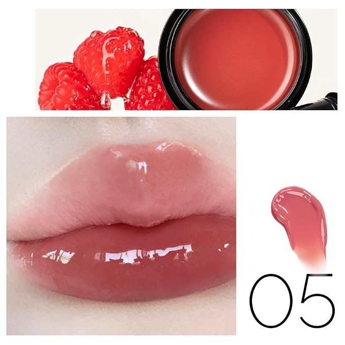 1 PC Macaron Canned Lip Essence High Glossy Lip Jelly, Mirror Effect Lip Glaze Mirror Effect Lip Balm, Moisturizing & Plump Lip Gloss (L05, 6g)