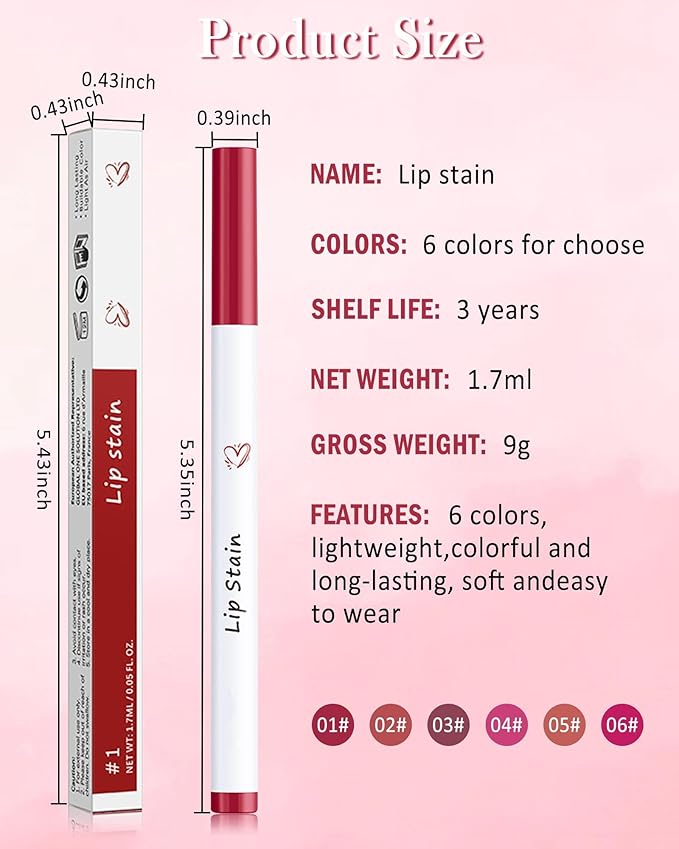 Lip Stain Marker Pen-3Pcs Hydrating Lip Tint Stain Lip