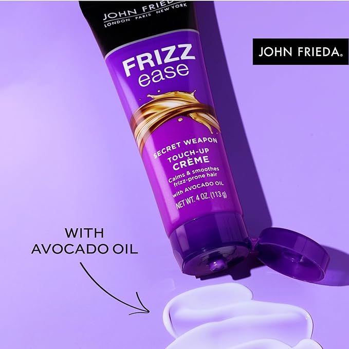 John Frieda Frizz Ease Secret Weapon Touch-Up Crème - Anti-Frizz Styling Cream for Smooth, Frizz-Prone Hair, 4 Oz