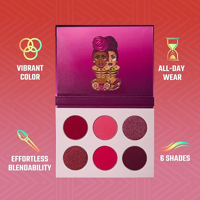 Juvia's Place Palette The Berries - Mauves, Deep Pinks, & Perfect Berry Hues, Professional Eye Makeup, Pigmented Palette for Eye Color & Shine, Pressed, Shades of 6