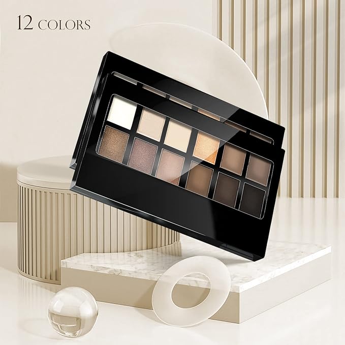 Naked Eyeshadow Palette, 12 Natural Nude Colors Longwearing