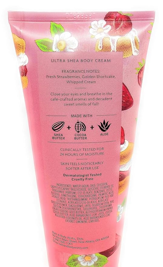 Bath and Body Works Body Care - 24 Hour Moisture Ultra Shea Body Cream - 8 oz - Strawberry Pound Cake