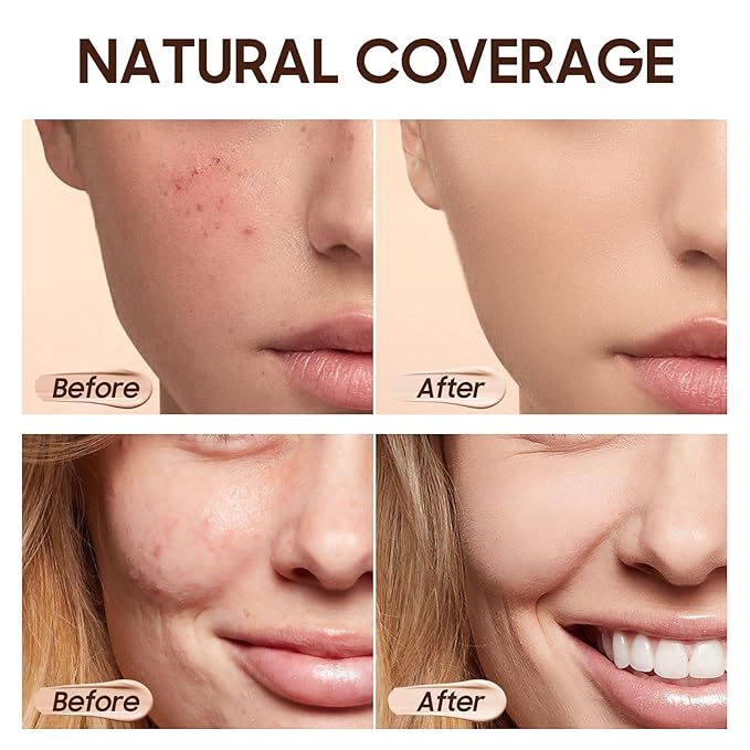 Matte Full Coverage Liquid Foundation - Lightweight & Warm Peach)