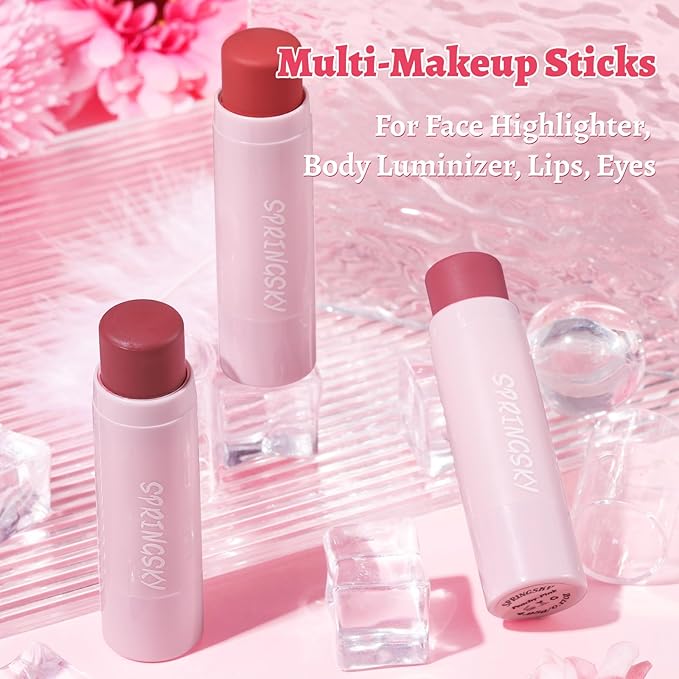 Face Stick Trio 3Pcs Multi-Use Makeup Blush Sticks,