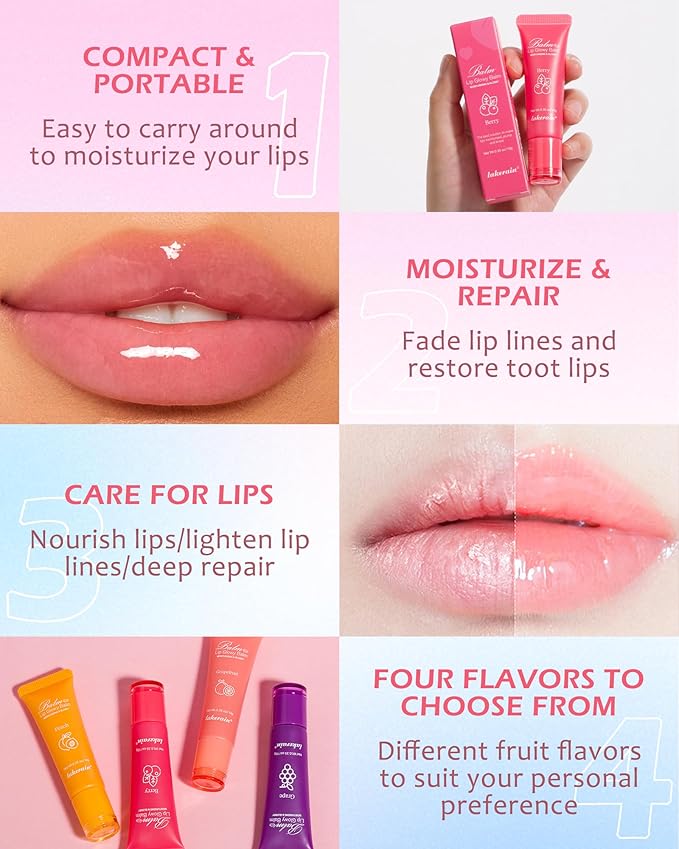 Hydrating Lip Glowy Balm, Ultra-Nourishing Lip Balm-02#Berry