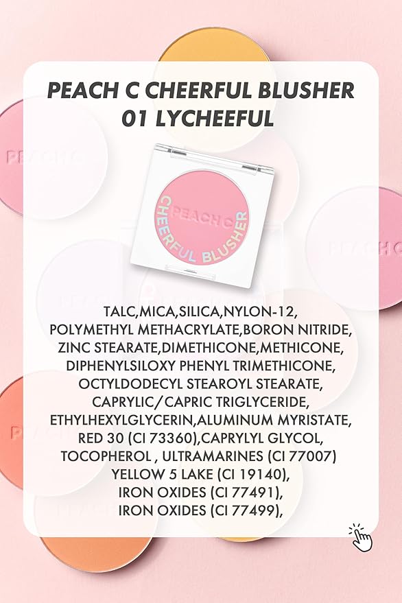 Cheerful Blusher | Pure Pink Blush for Cheeks (01 Lycheeful) 14 Oz
