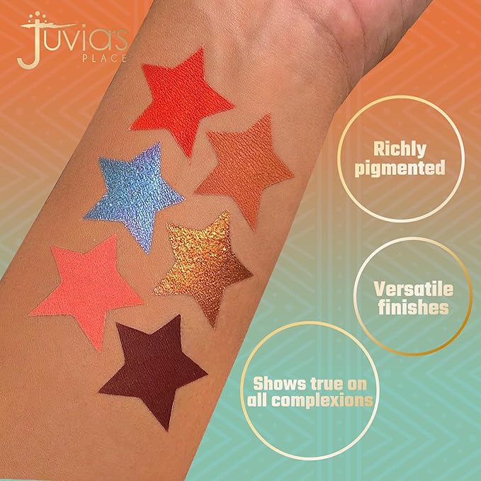 Juvia's Place Olori III Eyeshadow Palette, 6 Shades of Coral, Browns and Bronzes with a Pop of Rich Blue, Matte and Shimmers