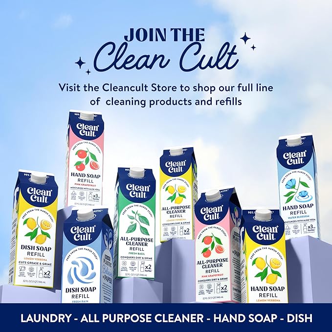 Cleancult Liquid Hand Soap Refills - Wild Lavender - Moisturizes Dry & Sensitive Skin -Made with Aloe Vera & Lavender Essential Oils - Eco Friendly - Paper-Based Packaging - 32 oz/3 Pack