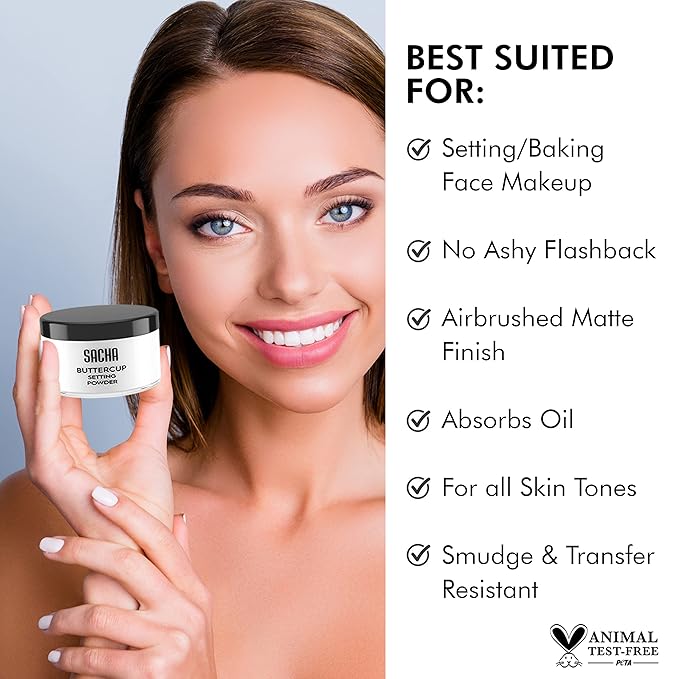 Sacha BUTTERCUP No Color Setting Powder Makeup 1.75 1.75 Oz