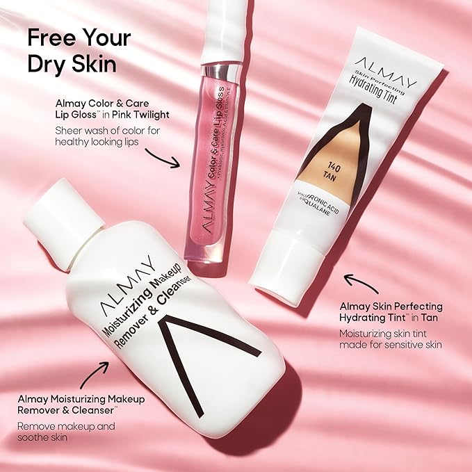 Almay Color & Care Hydrating Lip Gloss, Soft Natural Hues, Prebiotic Complex, Hyaluronic Filling-Sphere Technology, 300 Glitters Gold, 0.1 Fl Oz