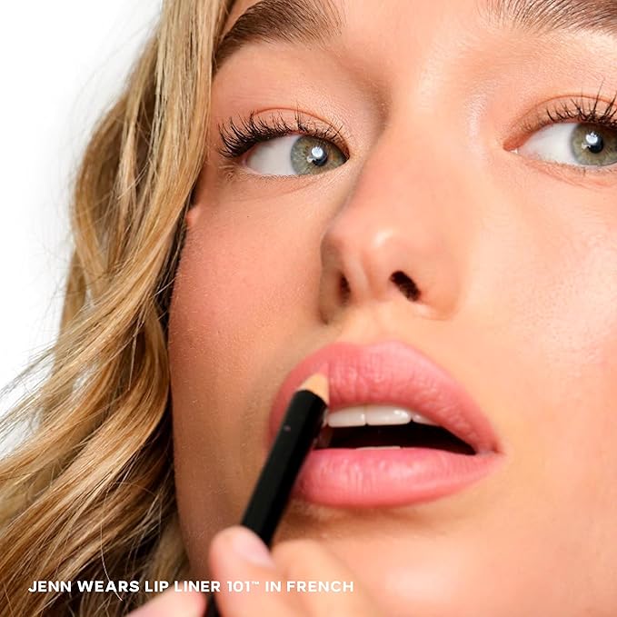 Saie Lip Liner 101 - Lip Pencil Made with a Creamy, Soft Matte Formula for a Naturally Framed or Fully Filled Look - Supercharged with Shea Butter & Jojoba Oil - French (.05 oz)