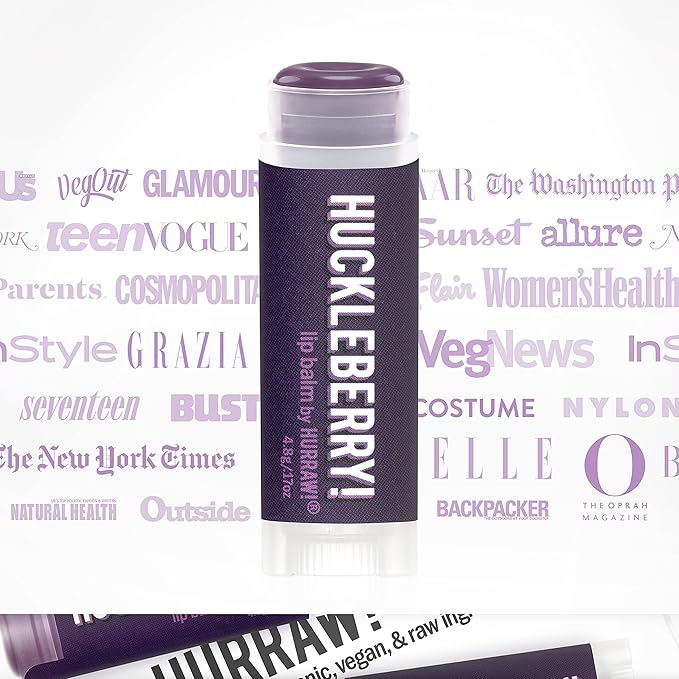 Hurraw! Huckleberry Lip Balm: Organic, Certified Palm