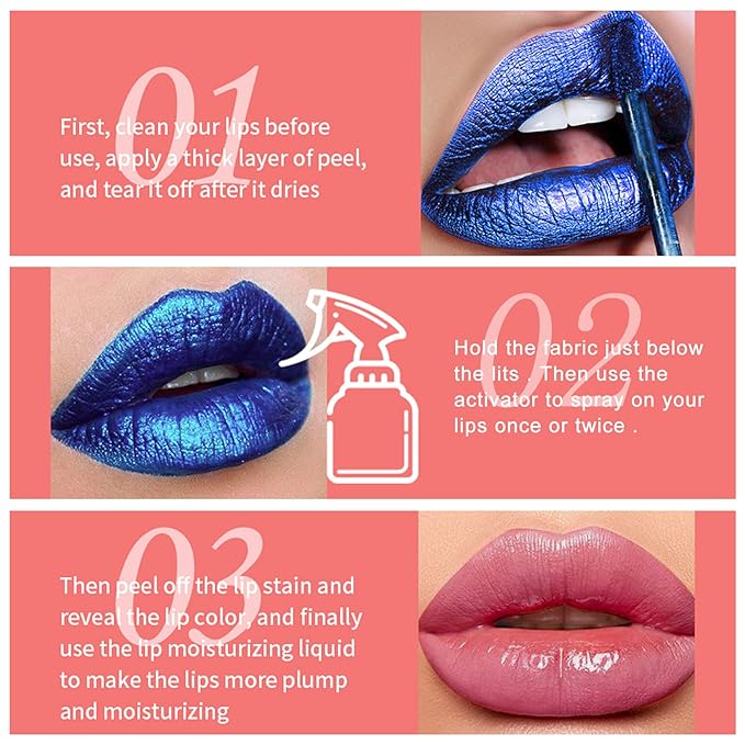 Peel Off Lip Stain Lip Tint Matte Liquid Lipstick Nude Lip Gloss Long Lasting Waterproof Lip Tint Stain Non-stick Cup Peel Off Lipstick Lip Makeup for Women Girls - 04