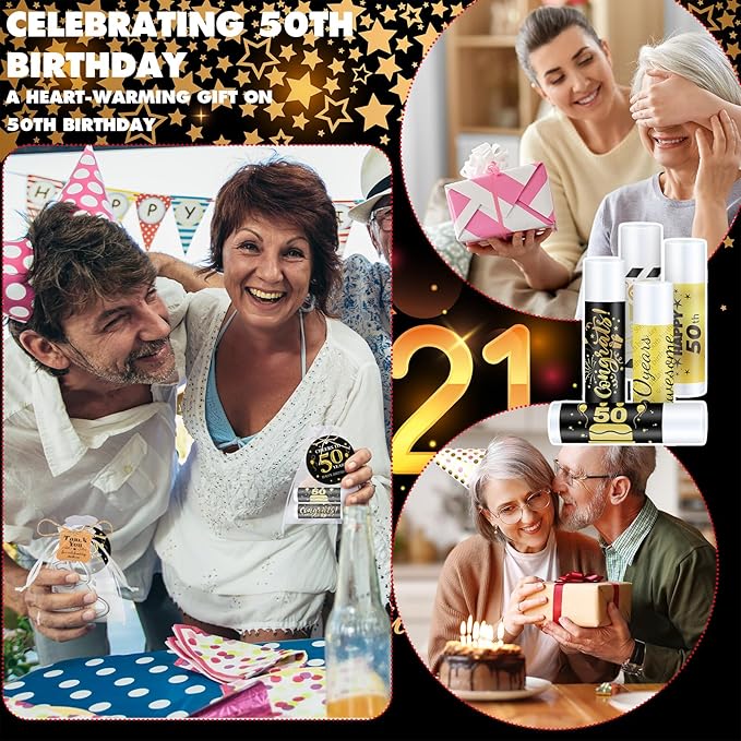 50 Sets Birthday Favors Lip Balm