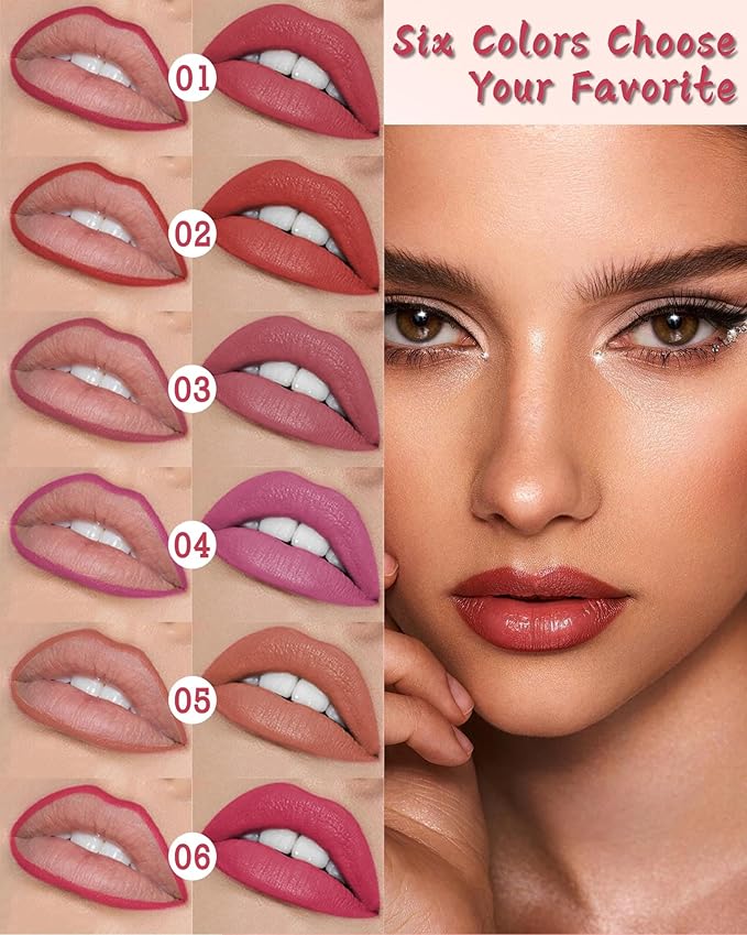 Lip Stain Marker Pen, Rose Pink Lip Liner Longlasting