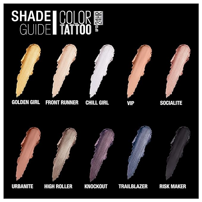 Maybelline New York Color Tattoo 24 Hour Longwear Cream Eyeshadow Makeup, Front Runner, 1 Count