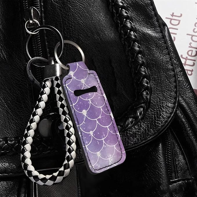 Purple Mermaid Scale Print Lip Balm Portable