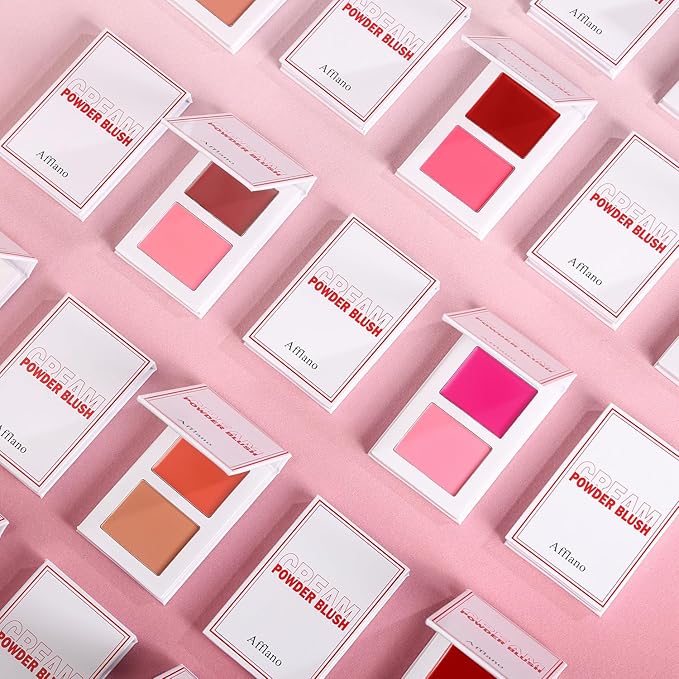 Red Cream Blush for Cheeks, Ultra Pigmented Silky Blush (02#)