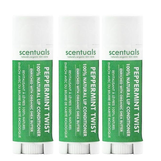 Lip Balm Peppermint Set of 3, Natural