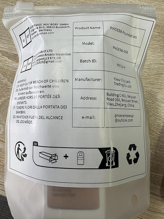 PHOERA Foundation, PHOERA Matte Liquid Foundation,PHOERA Makeup for (105- Sand*2) 30ml