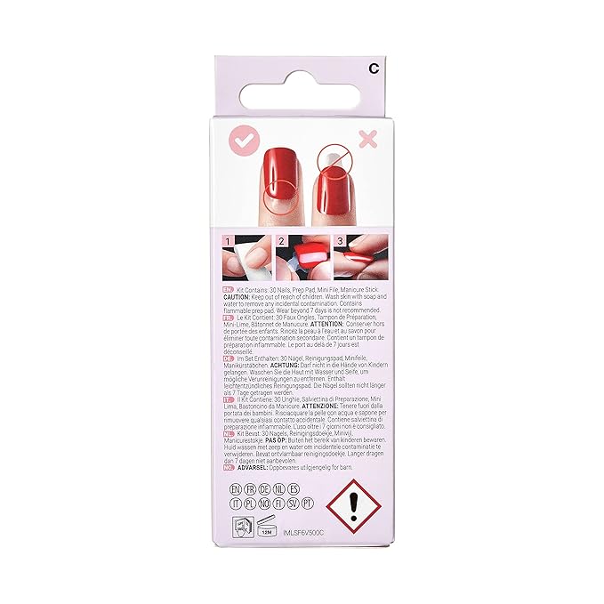 KISS LoveShackFancy x imPRESS Press-On Manicure Limited Edition, Style "Blushing Lavender" Medium Almond Pink Press-On Nails, Includes Prep Pad, Mini Nail File, Cuticle Stick, & 30 Fake Nails