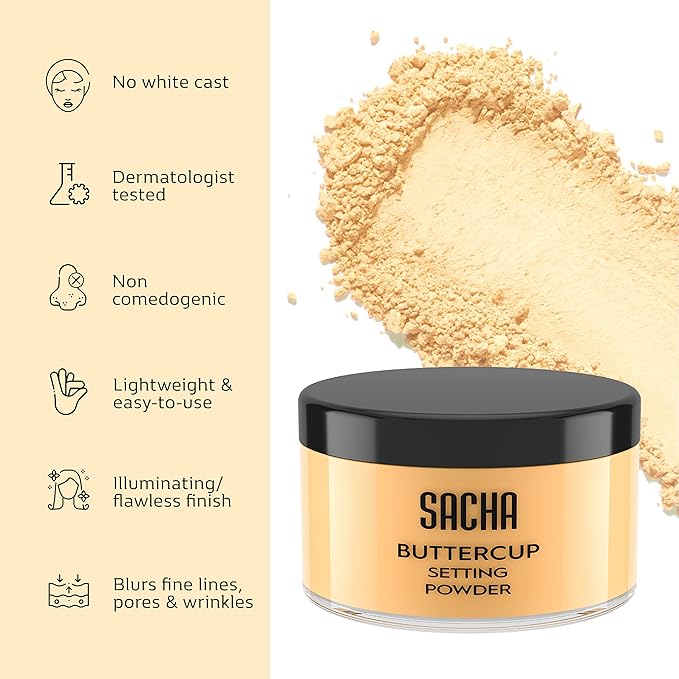 Sacha BUTTERCUP Setting Powder Makeup 1.75 Oz. Translucent 1.75 Oz