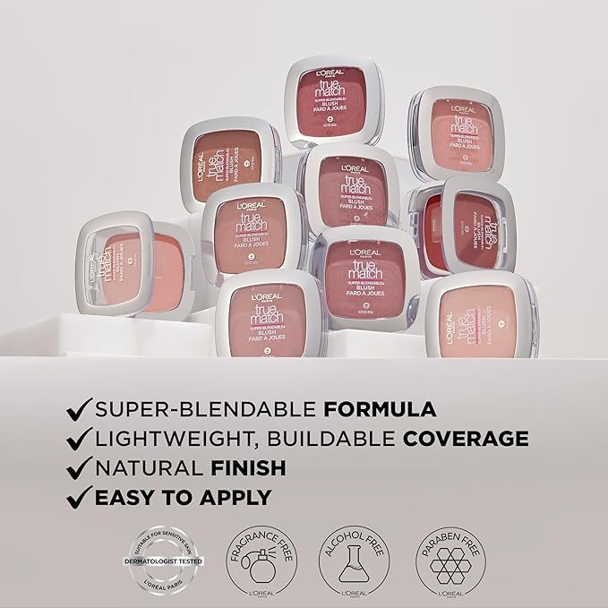 L'Oreal Paris True Match Super-Blendable Powder Blush, Rosy Outlook, 0.21 Oz (Packaging May Vary)