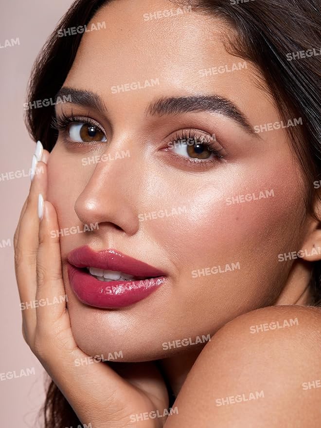 SHEGLAM Pout Pillow Cushion Lip Gloss Moisturizing Liquid Lipstick High Shine Finish Sponge Tip Applicator Non-Sticky Lip Glaze Purple -K.O.