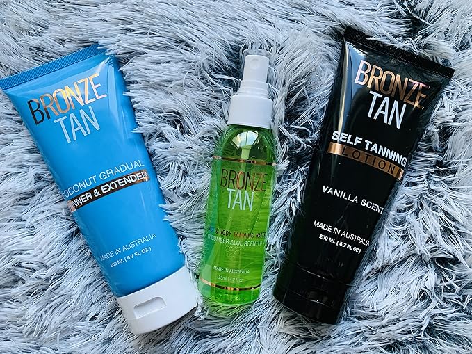 Bronze Tan Self Tanning Lotion - Luxurious Vanilla Self Tanner for Face & Body - No Color Guide Sunless Tanner for a Natural Glow - Hydrating Formula, Streak-Free Sunless Tan (200ml/6.76 fl oz)