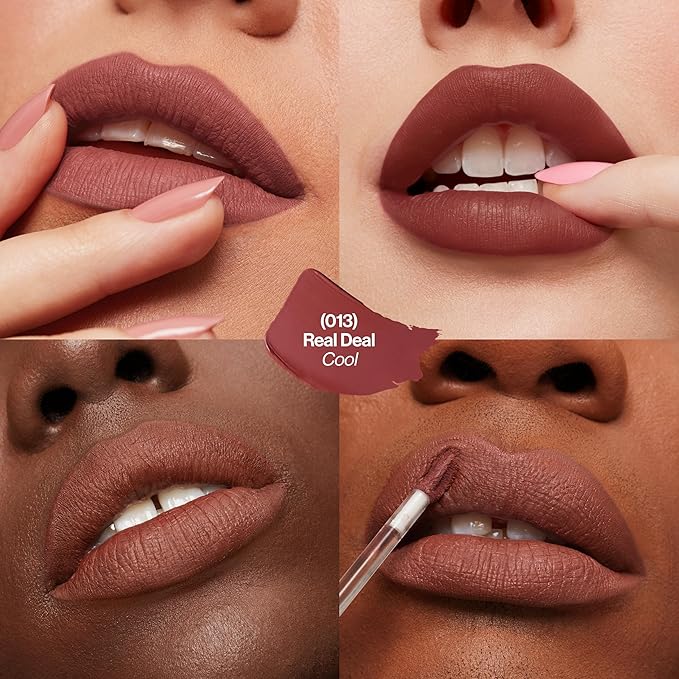 Revlon ColorStay Limitless Matte Liquid Lipstick, Vegan Formula, No-Budge, Longwear Lip Color, Long Lasting, Lightweight/Comfortable, Waterproof, 013 Real Deal, 0.17 fl oz