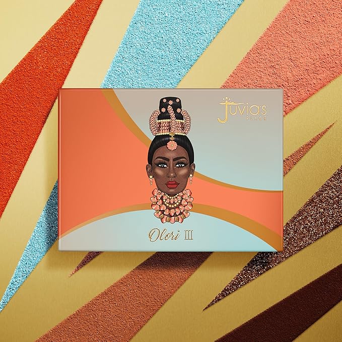 Juvia's Place Olori III Eyeshadow Palette, 6 Shades of Coral, Browns and Bronzes with a Pop of Rich Blue, Matte and Shimmers