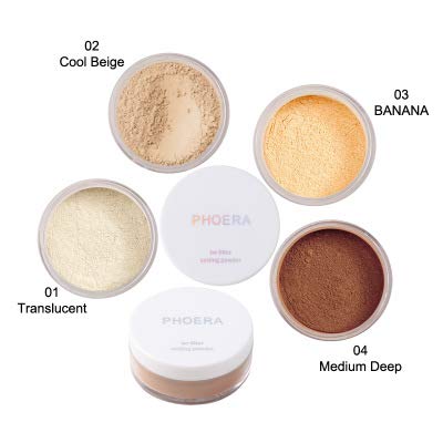 PHOERA Setting Powder Controls Oil,Setting Powder Makeup Light,Loose 0.17oz