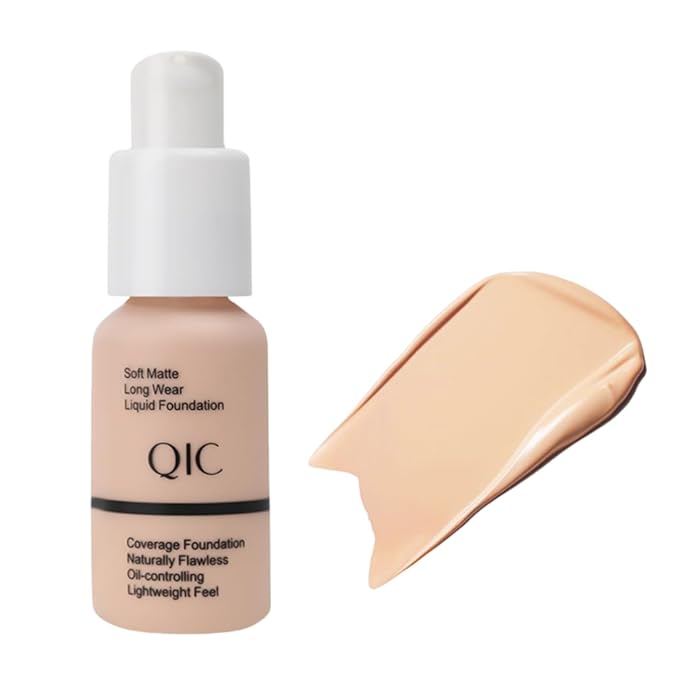 QIC Waterproof Matte Concealer BB Liquid Foundation Cream Warm Peach 30ml