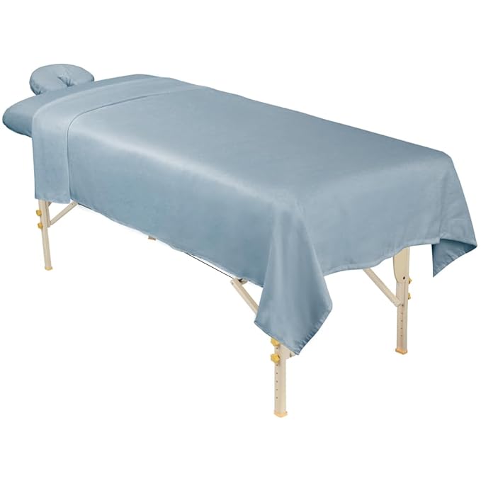 ForPro Professional Collection Premium Microfiber 3-Piece Massage Sheet Set, Wisteria, Ultra-Light, Stain, and Wrinkle-Resistant Includes Flat, Fitted Sheet and Massage Face Rest Cover