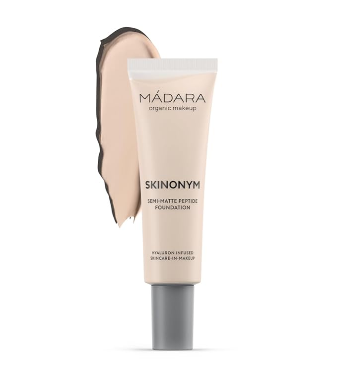 MÁDARA Organic Skincare |SKINONYM Semi-Matte Peptide Foundation, #10 Skincare benefits 30ml