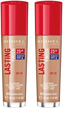 Rimmel Lasting Finish 25HR Foundation, 400 Natural Beige of 2)