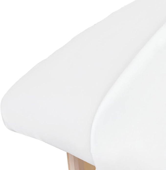 ForPro Professional Collection Premium Microfiber Fitted Sheet, Ultra-Light, Stain and Wrinkle-Resistant for Massage Tables, White, 36w x 77l x 7h
