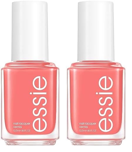 essie Salon-Quality Nail Polish, 8-Free Vegan, Peachy Coral, Peach Side Babe, 0.46 fl oz (Pack of 2)